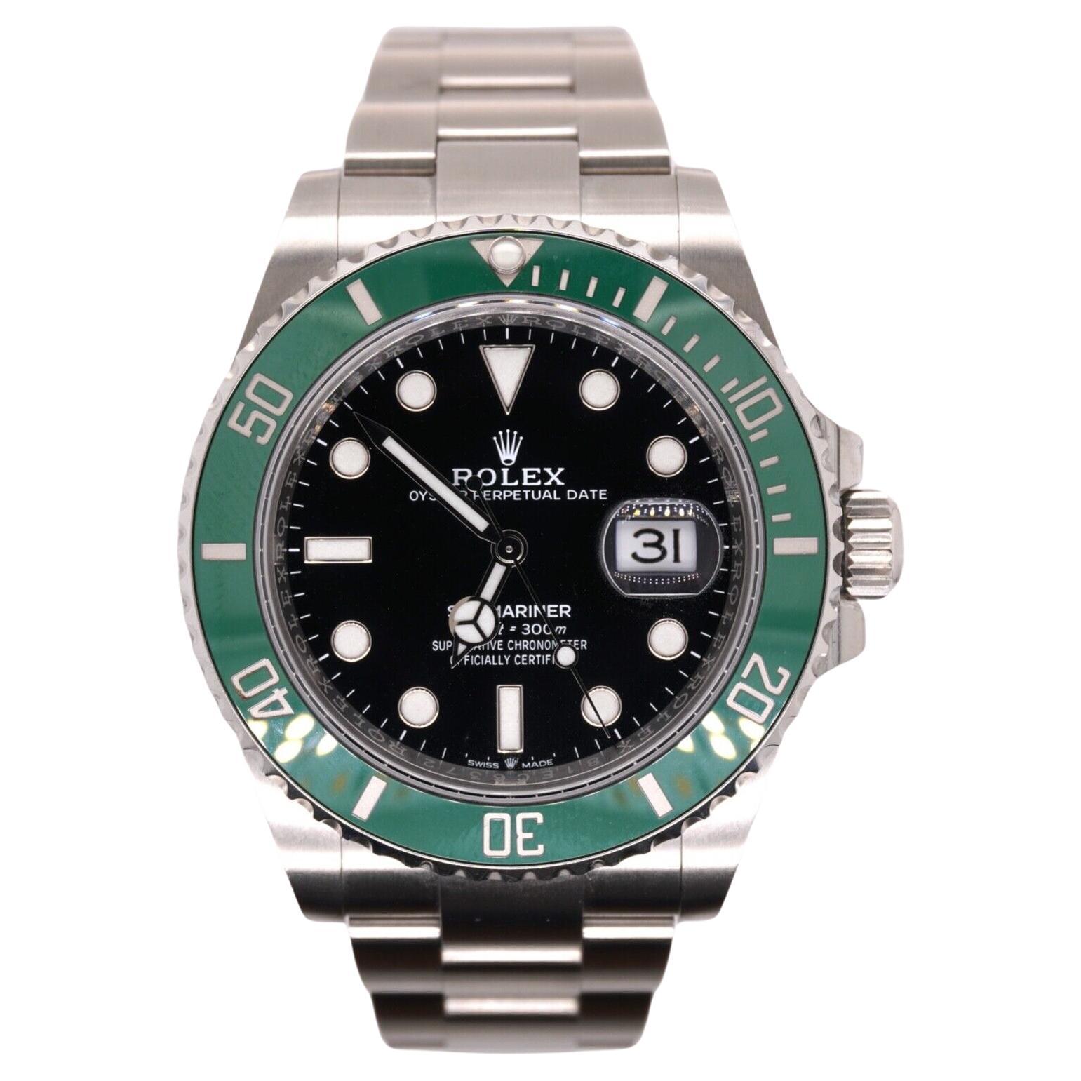 Rolex Submariner Date Starbucks 40mm Green Bezel Steel Black Dial Watch 126610LV For Sale