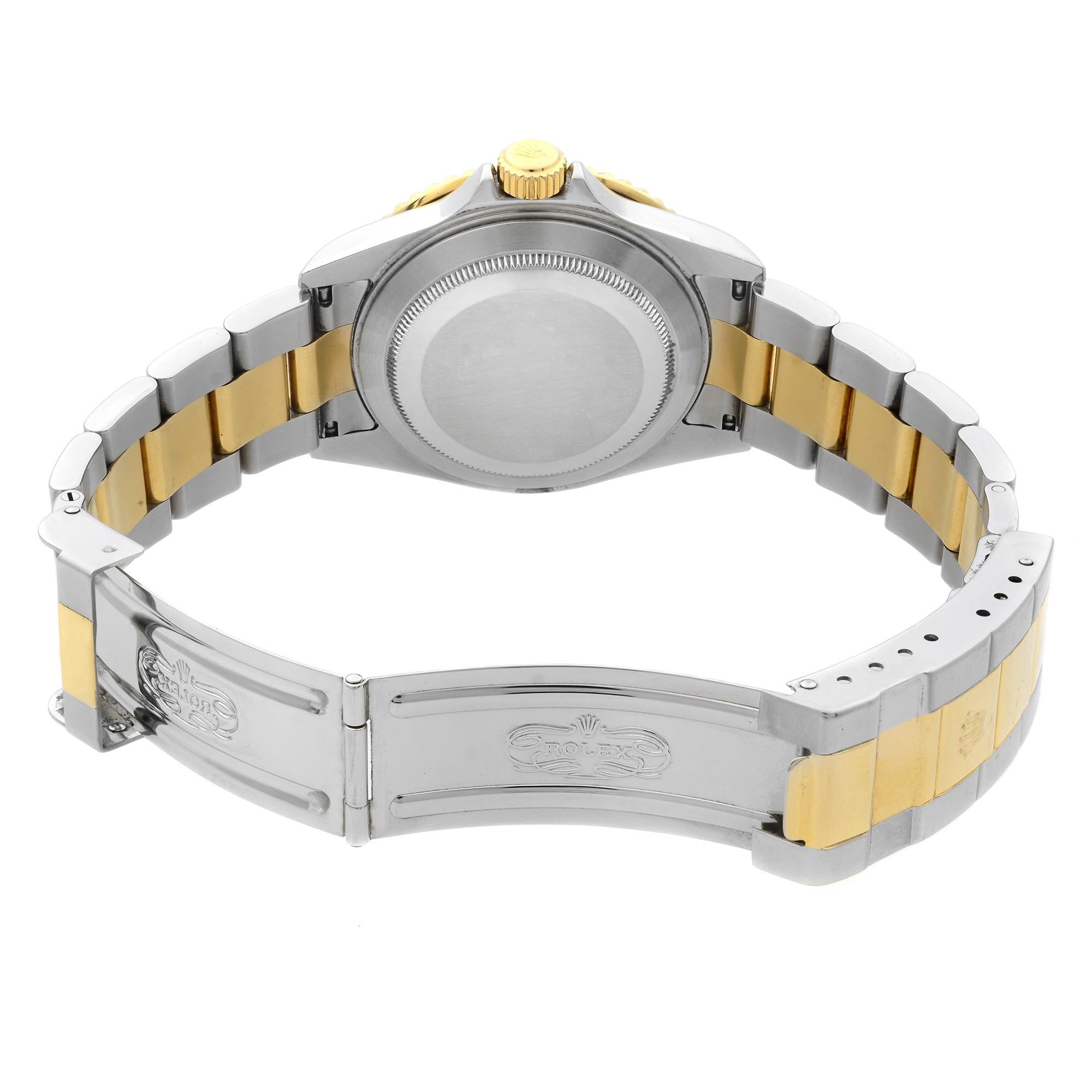 Rolex Submariner Date Steel 18 Karat Gold Black Dial Automatic Mens Watch 16613T 1