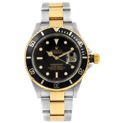 Rolex Submariner Date Steel 18k Gold Black Dial Automatic Men’s Watch 16613T
