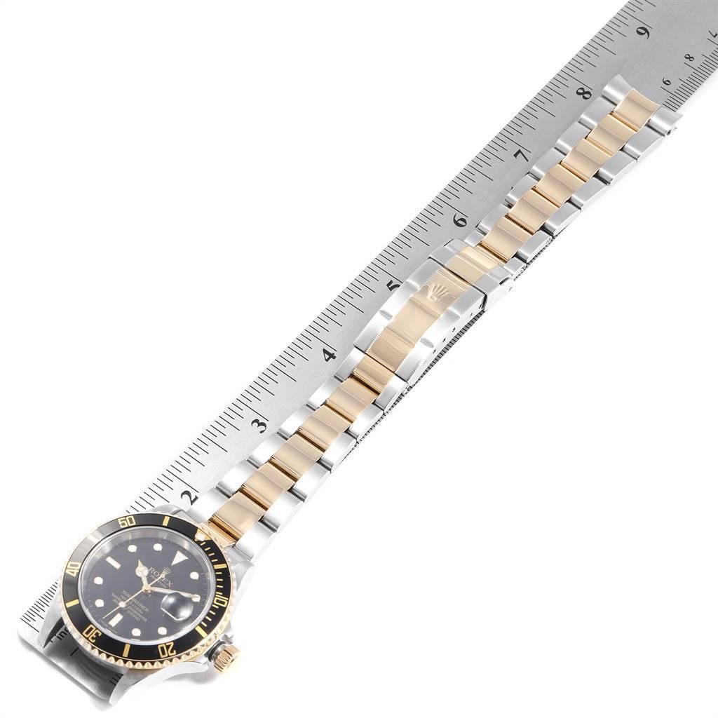 Rolex Submariner Date Steel 18 Karat Yellow Gold Men’s Watch 16613 For Sale 6