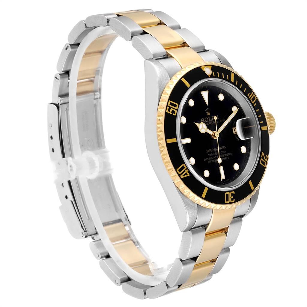 Rolex Submariner Date Steel 18 Karat Yellow Gold Men’s Watch 16613 In Good Condition For Sale In Atlanta, GA