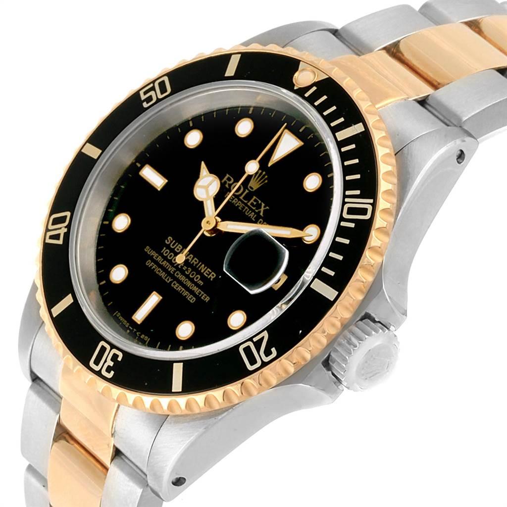 Rolex Submariner Date Steel 18 Karat Yellow Gold Men's Watch 16613 For Sale 2