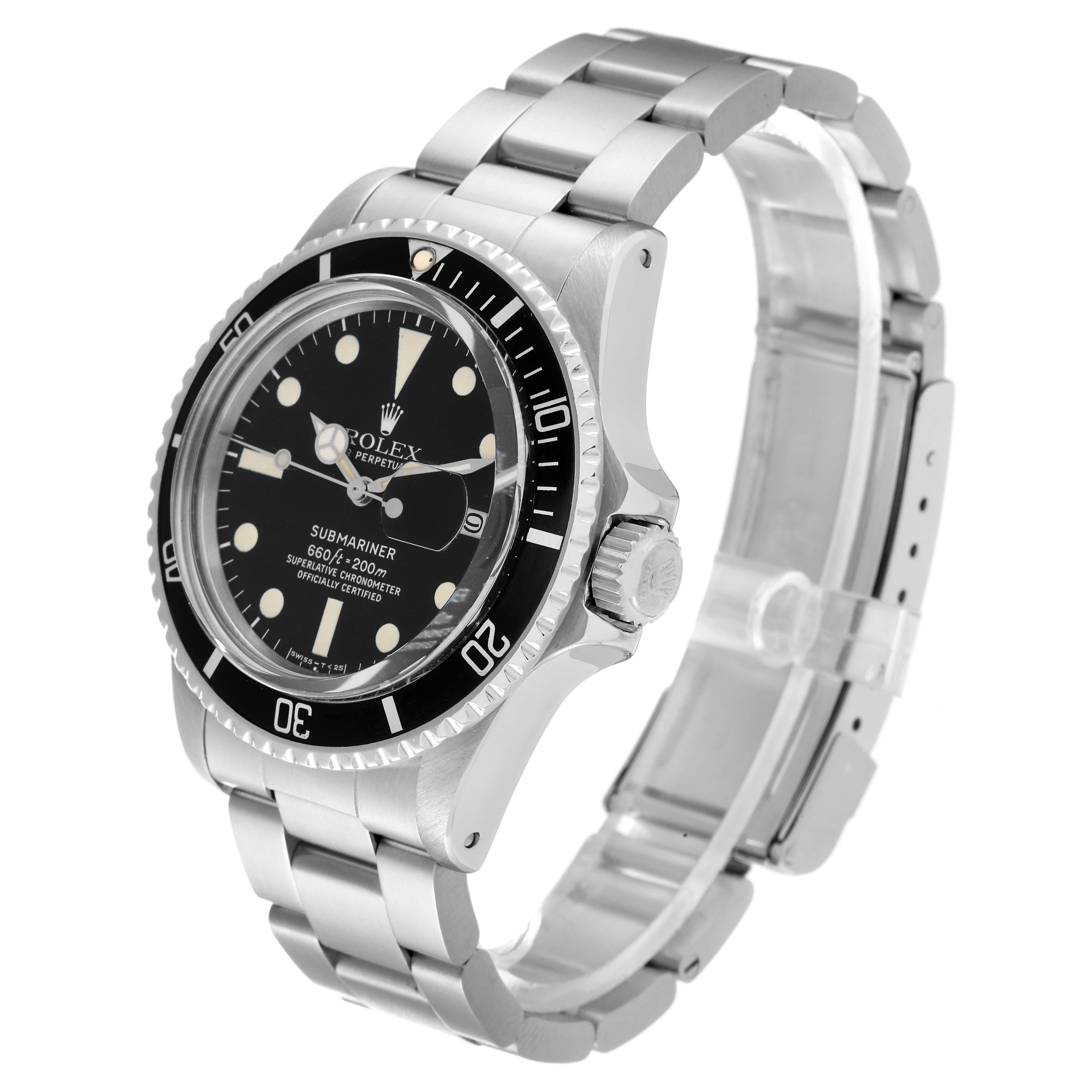 Rolex Submariner Date Steel Black Dial Mens Vintage Watch 1680 Pour hommes en vente