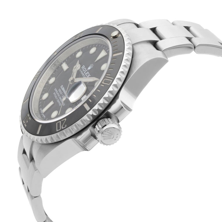 Reloj sumergible Rolex 116610LN, con fondo negro de carátula, fecha y bisel  de cerámica, para hombre.