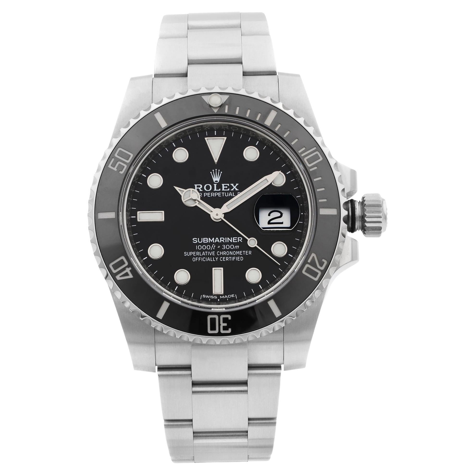 Rolex Submariner Date Stahl Keramik Schwarzes Zifferblatt Automatik-Herrenuhr 116610LN im Angebot