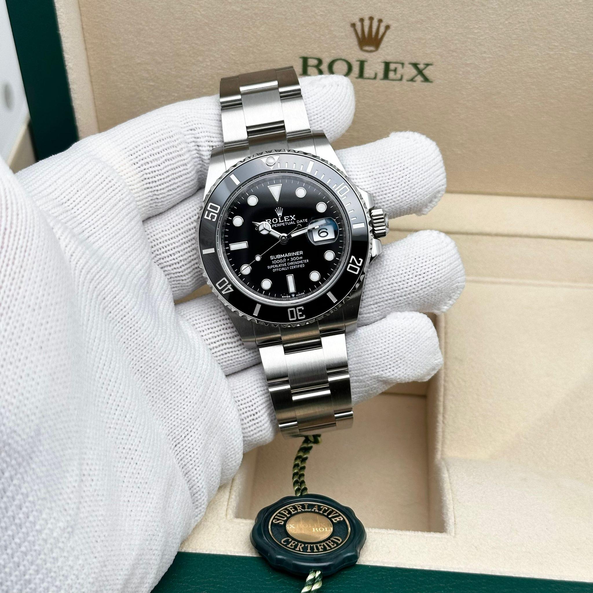 Montre Homme Rolex Submariner Date Acier Céramique Cadran Noir 126610LN en vente 1