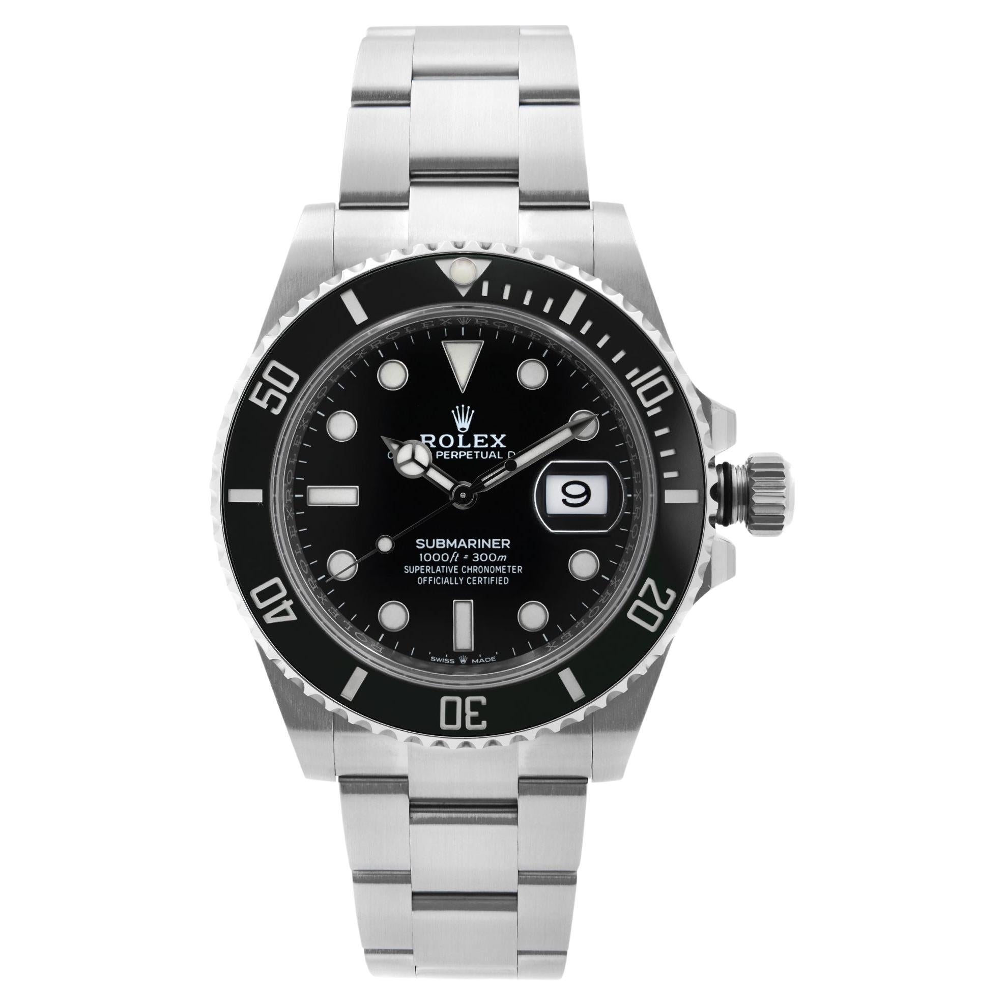 Montre Homme Rolex Submariner Date Acier Céramique Cadran Noir 126610LN en vente