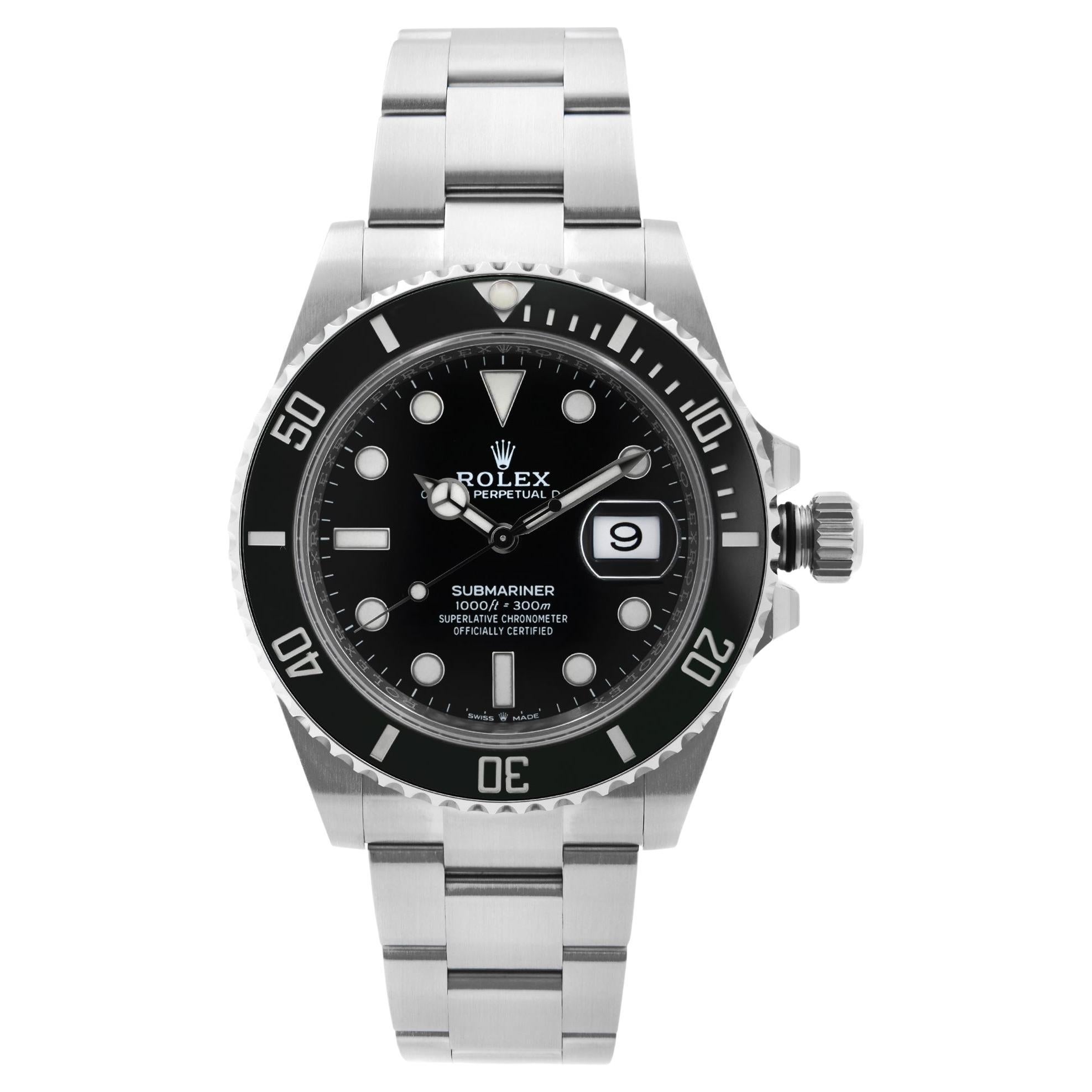 New 2024 Rolex Submariner Date Acciaio Ceramica Quadrante Nero Orologio da Uomo 126610LN