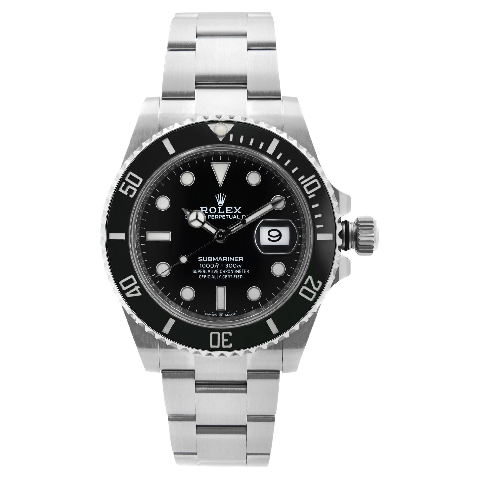 Rolex Submariner Date Stahl-Keramik-Herrenuhr mit schwarzem Zifferblatt 126610LN