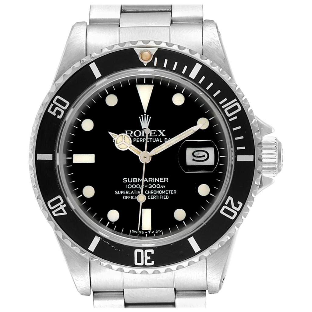 Rolex Submariner Date Steel Men's Vintage Watch 16800 Box
