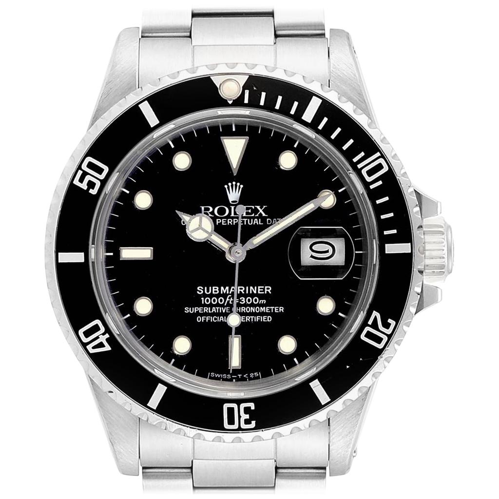 Rolex Submariner Date Steel Men’s Vintage Watch 16800 Box