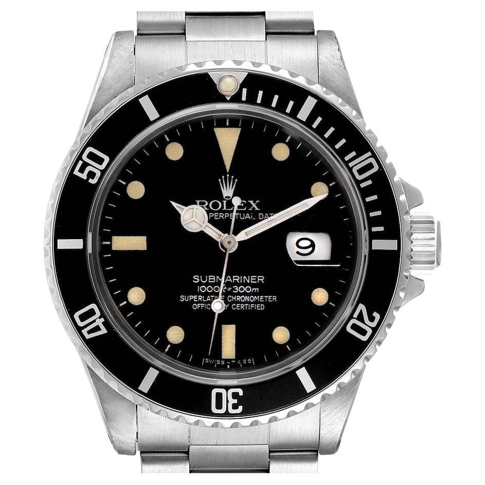 Rolex Submariner Date Steel Mens Vintage Watch 16800 Box