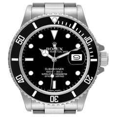 Rolex Submariner Date Steel Mens Vintage Watch 16800 Box Papers
