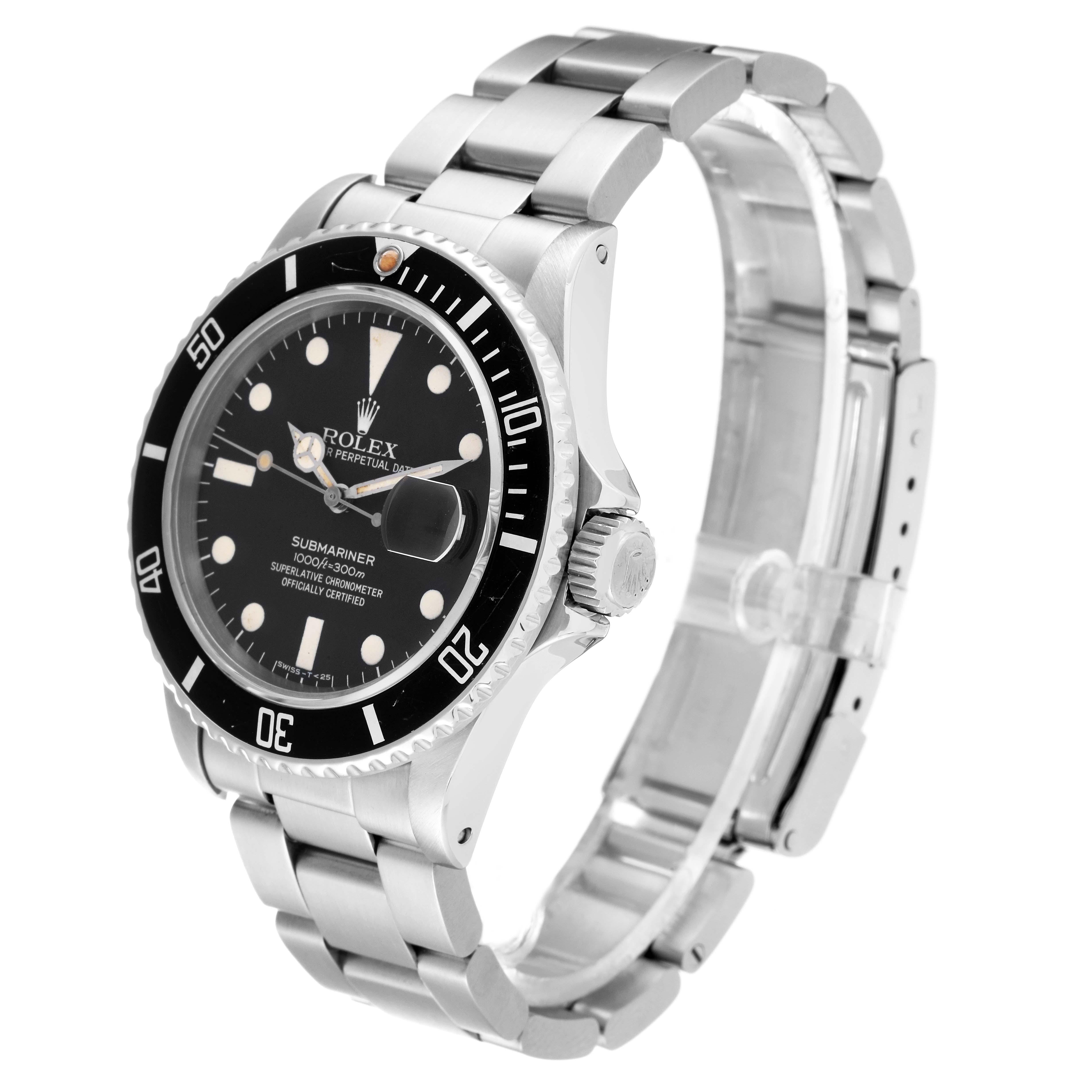 Men's Rolex Submariner Date Steel Vintage Mens Watch 16800 Box Papers For Sale