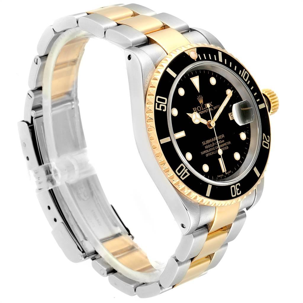 Rolex Submariner Date Steel Yellow Gold Men's Watch 16613 Box Papers In Excellent Condition In Atlanta, GA