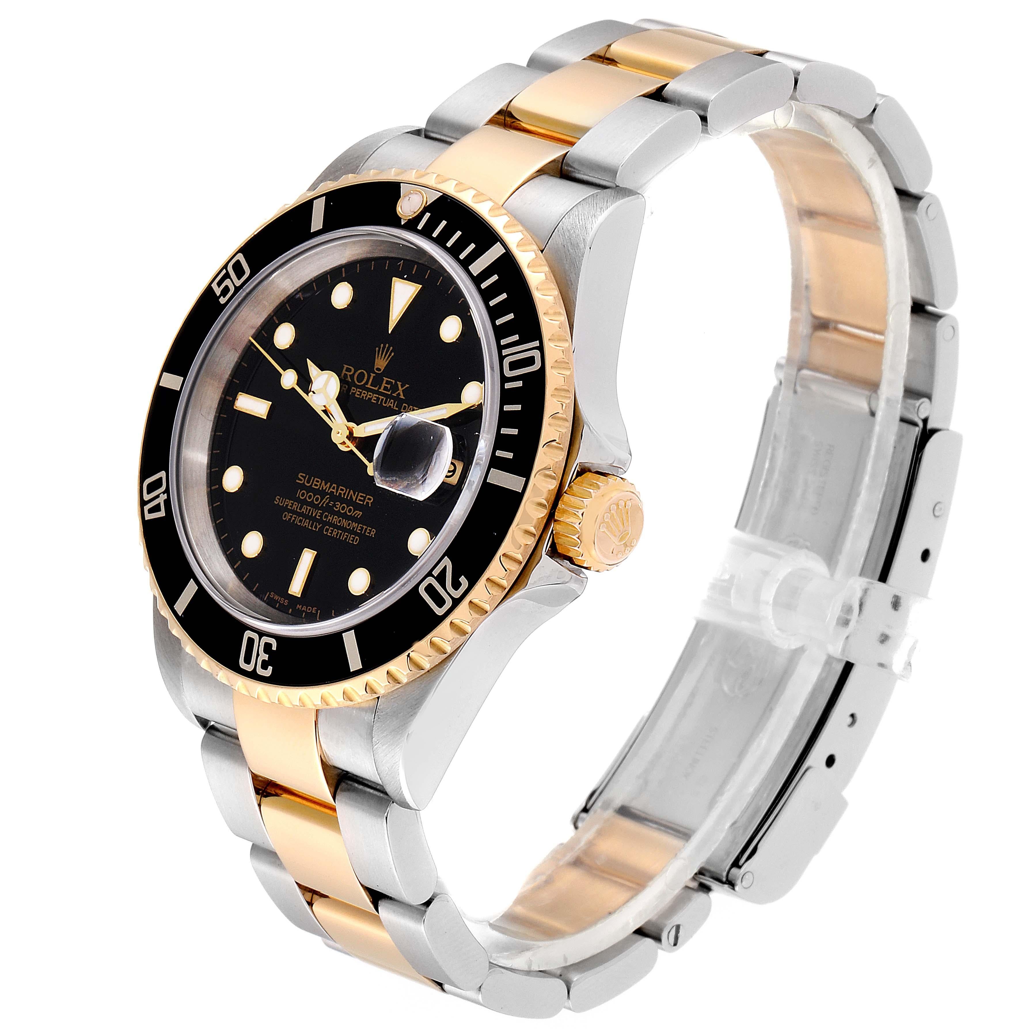 Rolex Submariner Date Steel Yellow Gold Men's Watch 16613 Box Papers 1