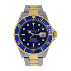 Rolex Submariner Date Vintage Two-Tone Stainless-Steel Blue Dial Watch 1661