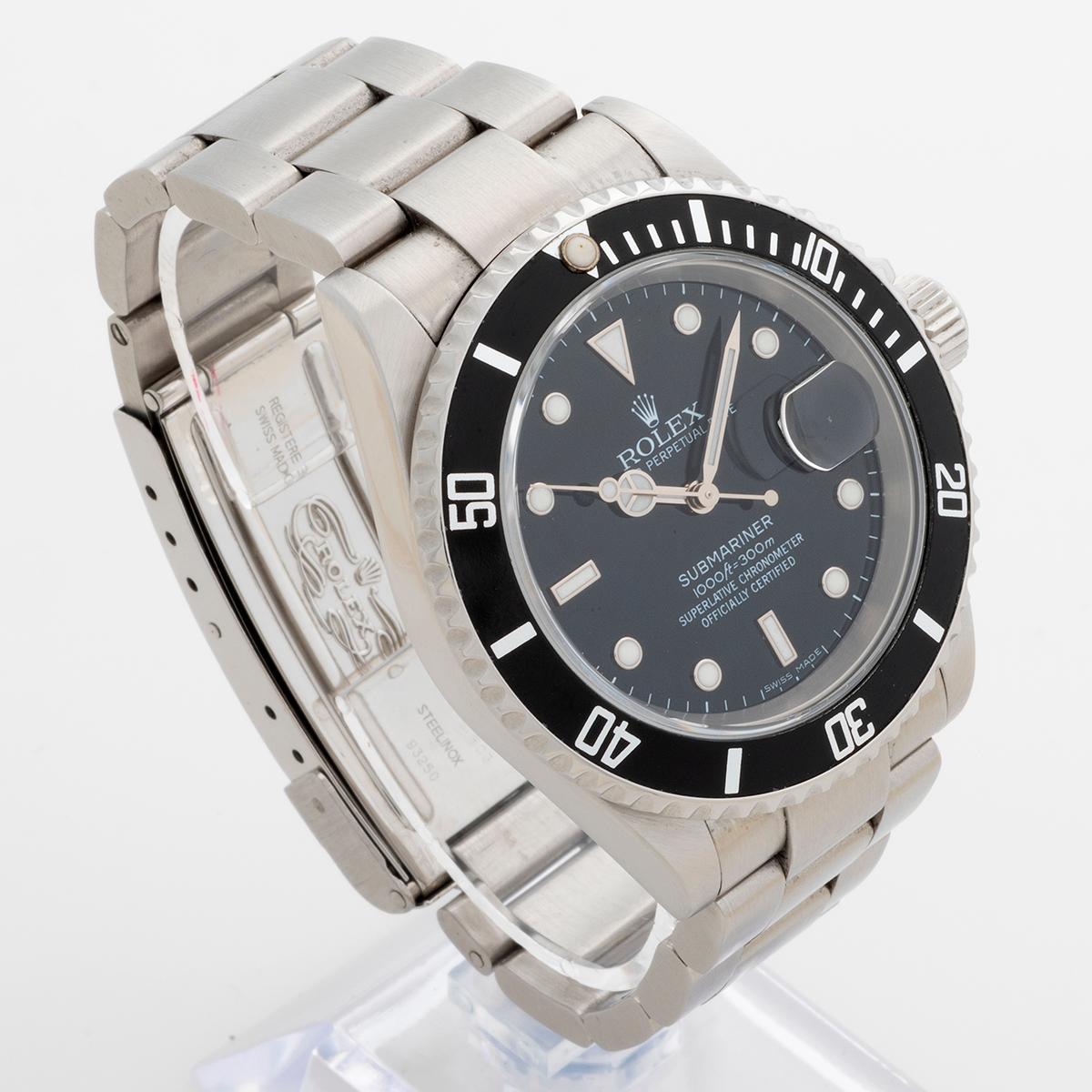 Rolex Submariner Date Wristwatch Ref 16610/ 16610T . 40mm Case. Year 2007. B&P's In Excellent Condition In Canterbury, GB
