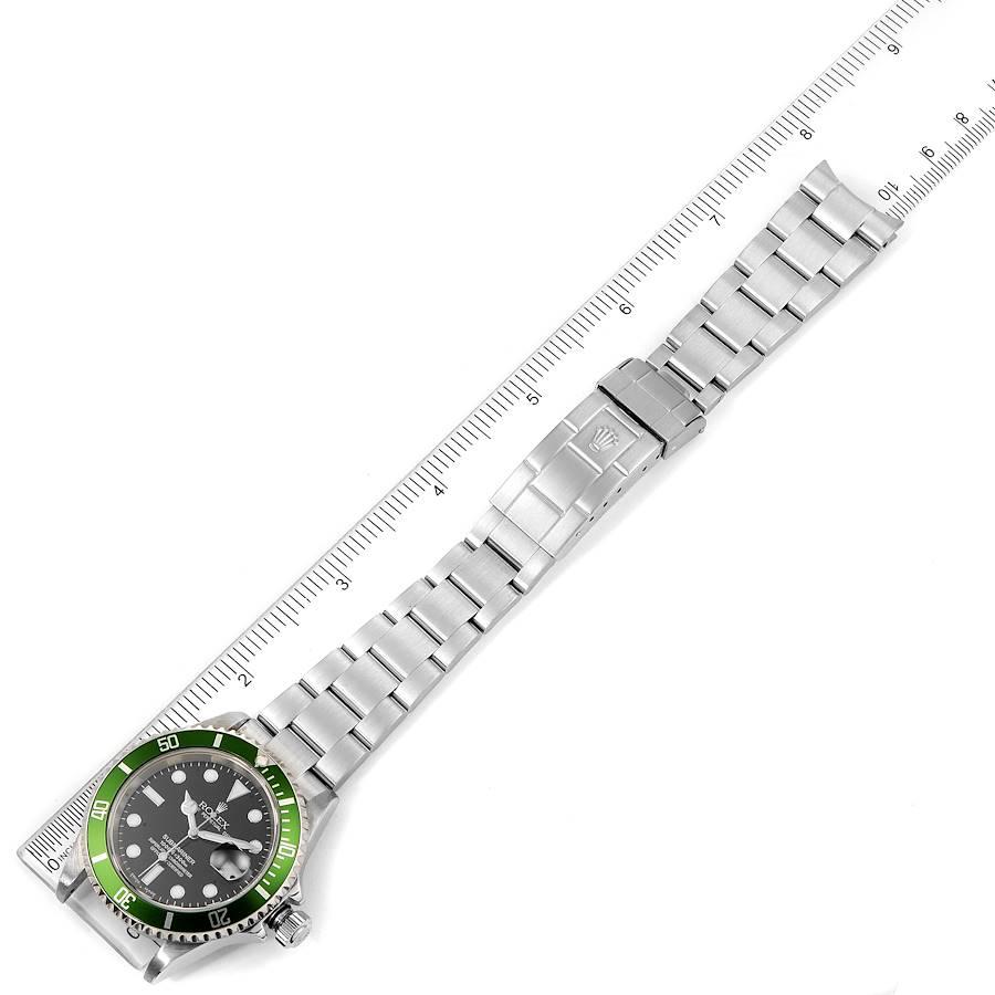 Rolex Submariner Flat 4 Green 50th Anniversary Watch 16610LV Box Papers For Sale 6
