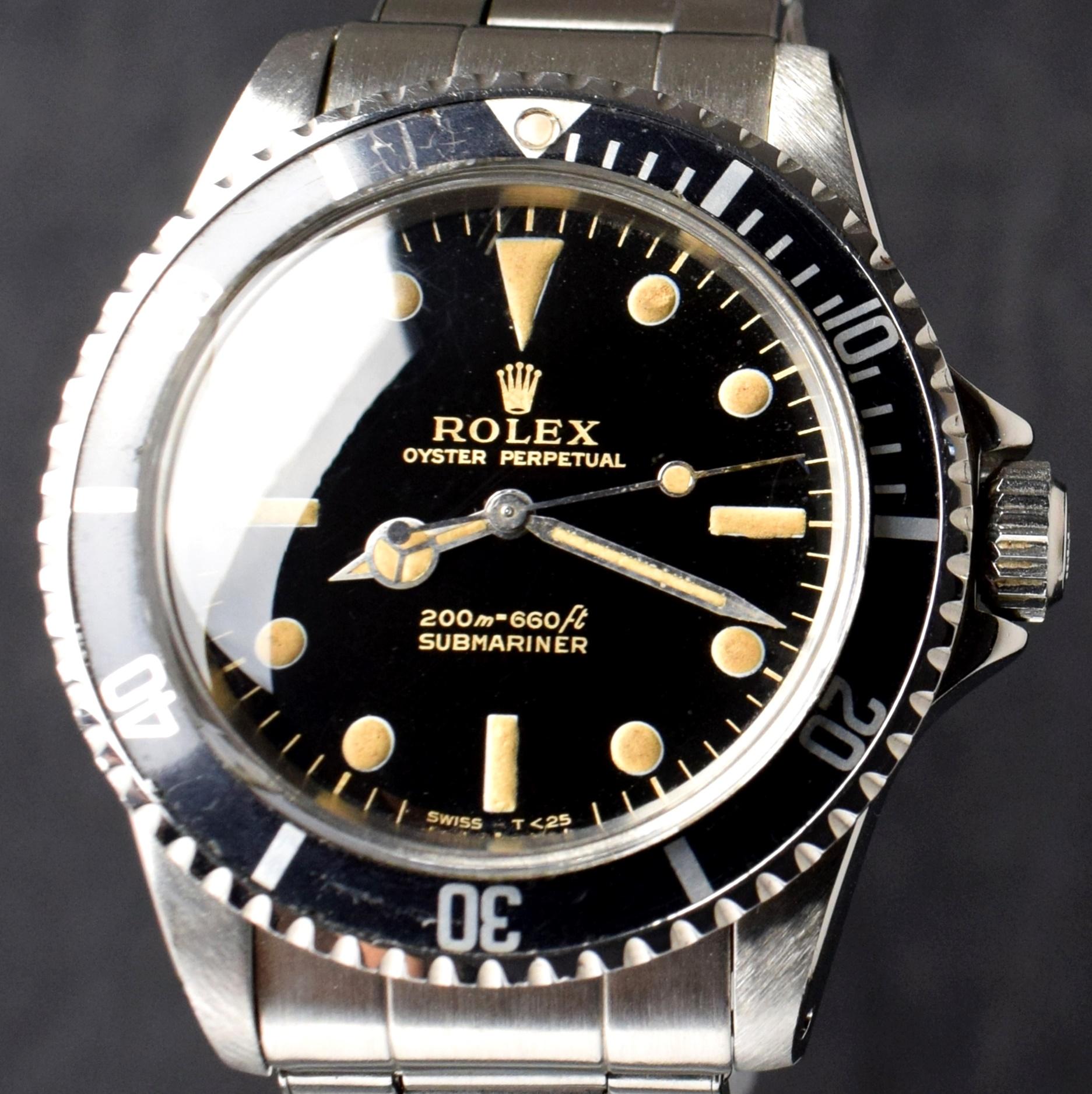 Rolex Submariner Automatikuhr mit vergoldetem, glänzendem Zifferblatt 5513 aus cremefarbenem Stahl, 1966 im Zustand „Gut“ in Central & Western District, HK