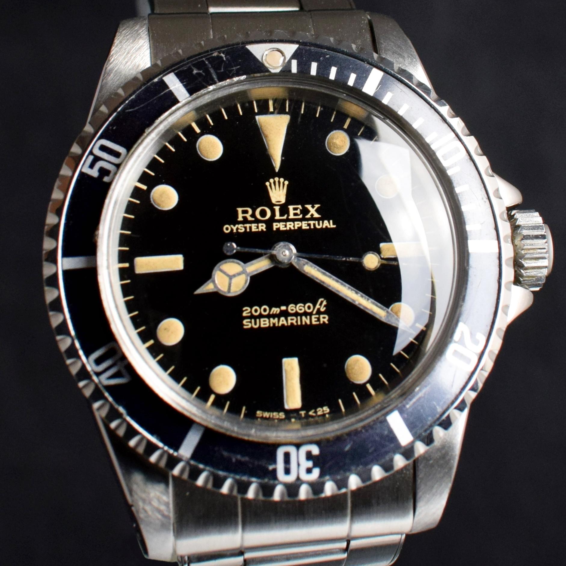 Rolex Submariner Automatikuhr mit vergoldetem, glänzendem Zifferblatt 5513 aus cremefarbenem Stahl, 1966 2