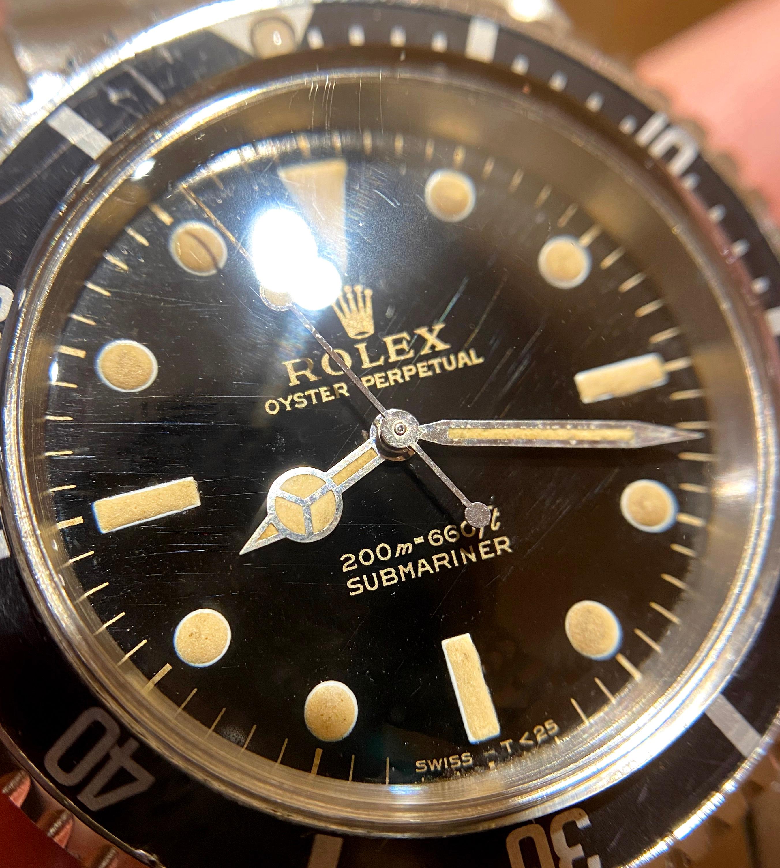Rolex Submariner Automatikuhr mit vergoldetem, glänzendem Zifferblatt 5513 aus cremefarbenem Stahl, 1966 4