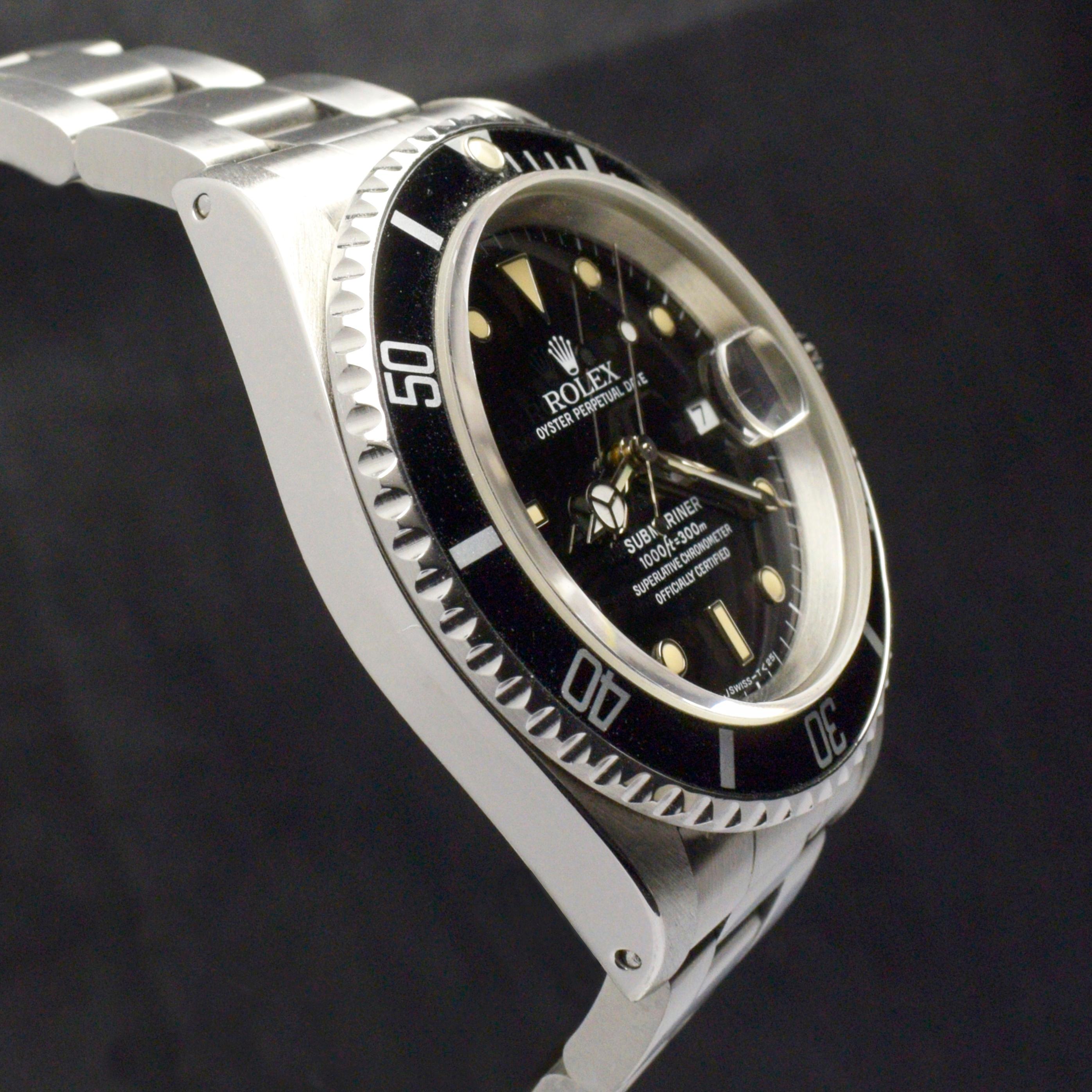 Montre automatique Rolex Submariner en acier couleur crème avec cadran brillant 16610, 1990 1