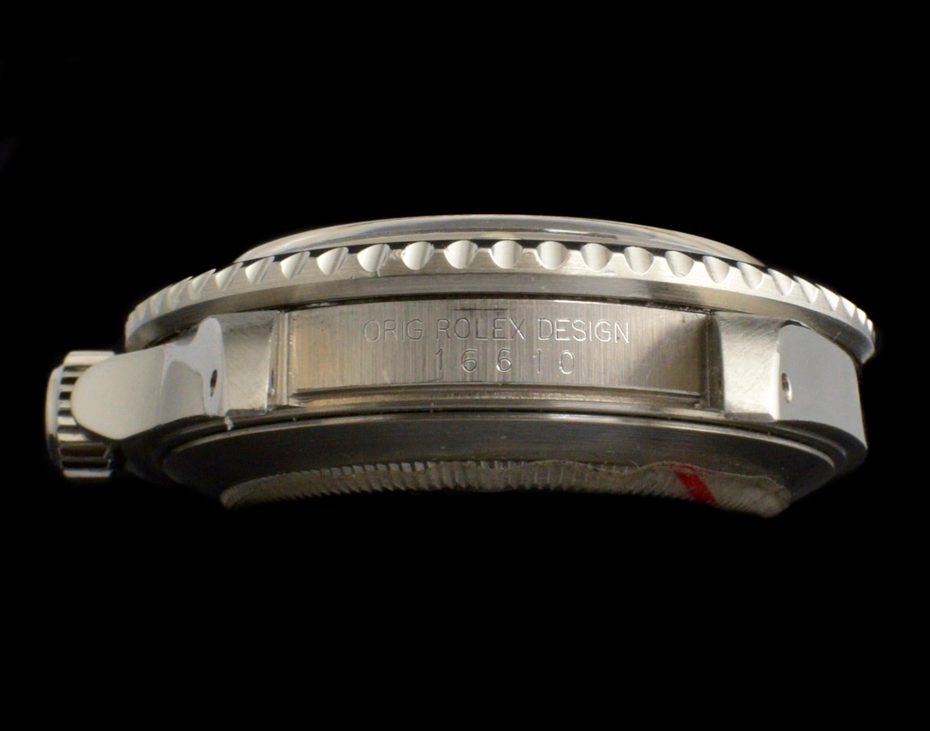 Montre automatique Rolex Submariner en acier couleur crème avec cadran brillant 16610, 1990 2