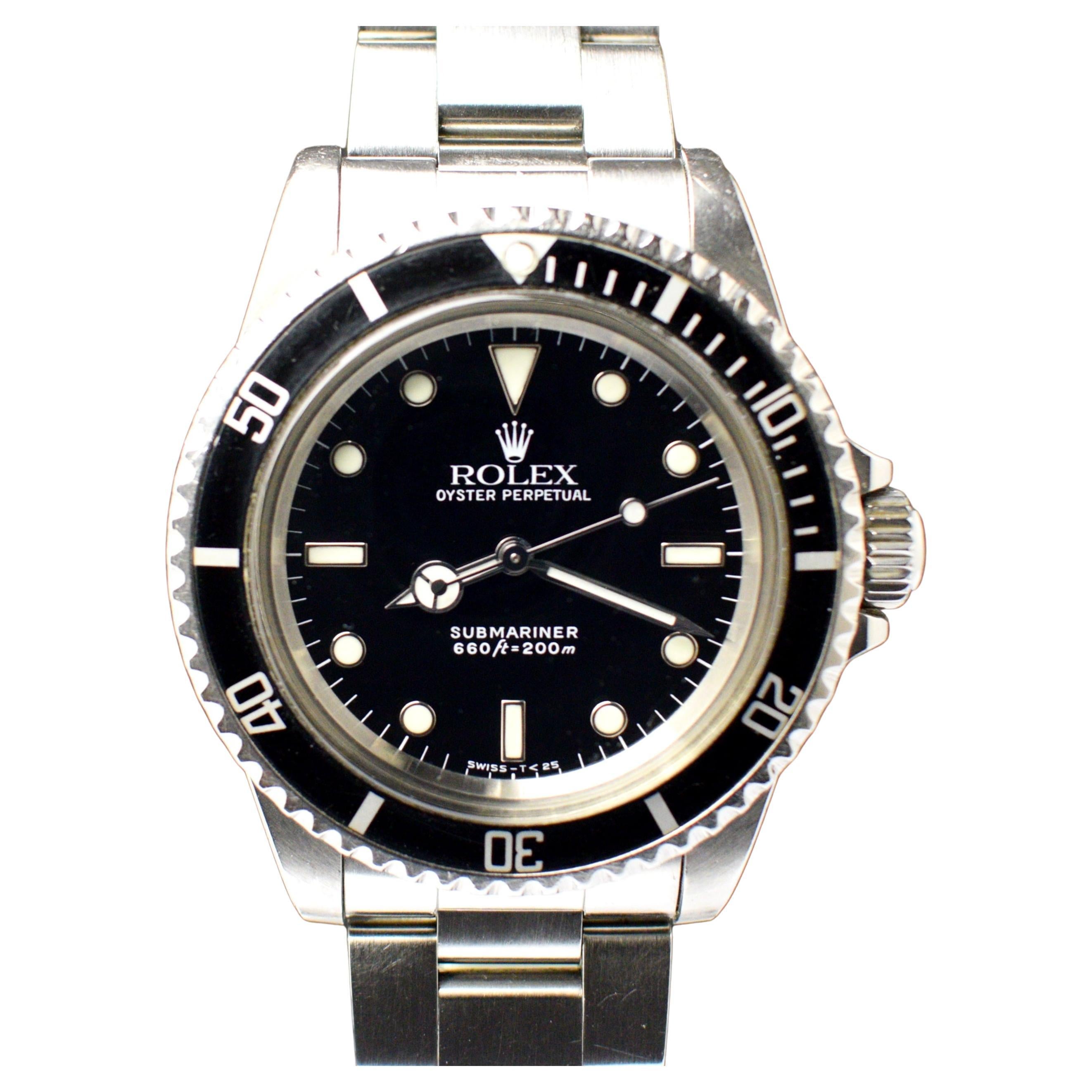 Rolex Submariner Glossy Dial 5513 Steel Automatic Watch, 1985