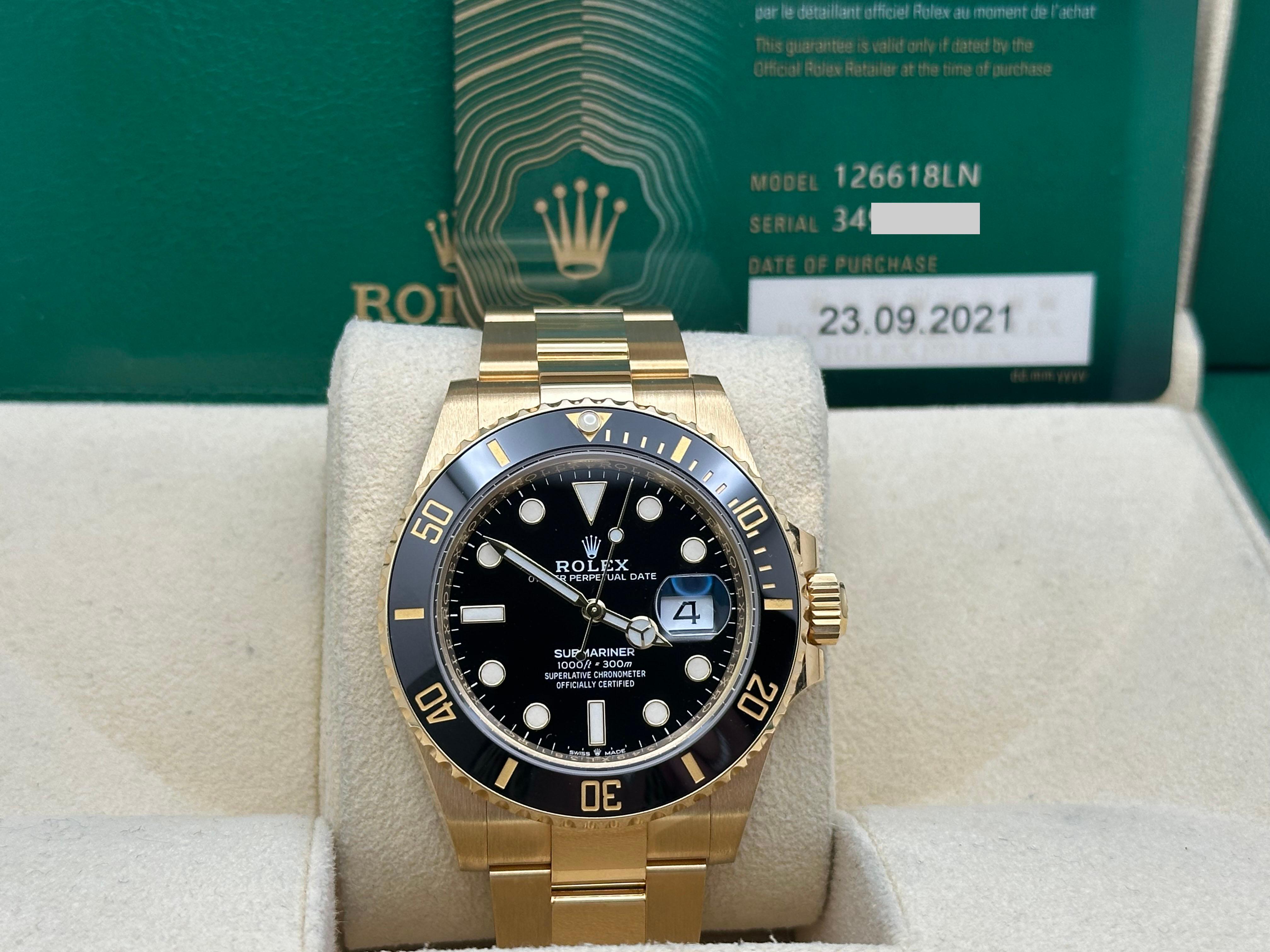 Rolex Submariner Gold 126618LN 41mm Schwarz Keramik 18K Gelbgold Box Papier 4