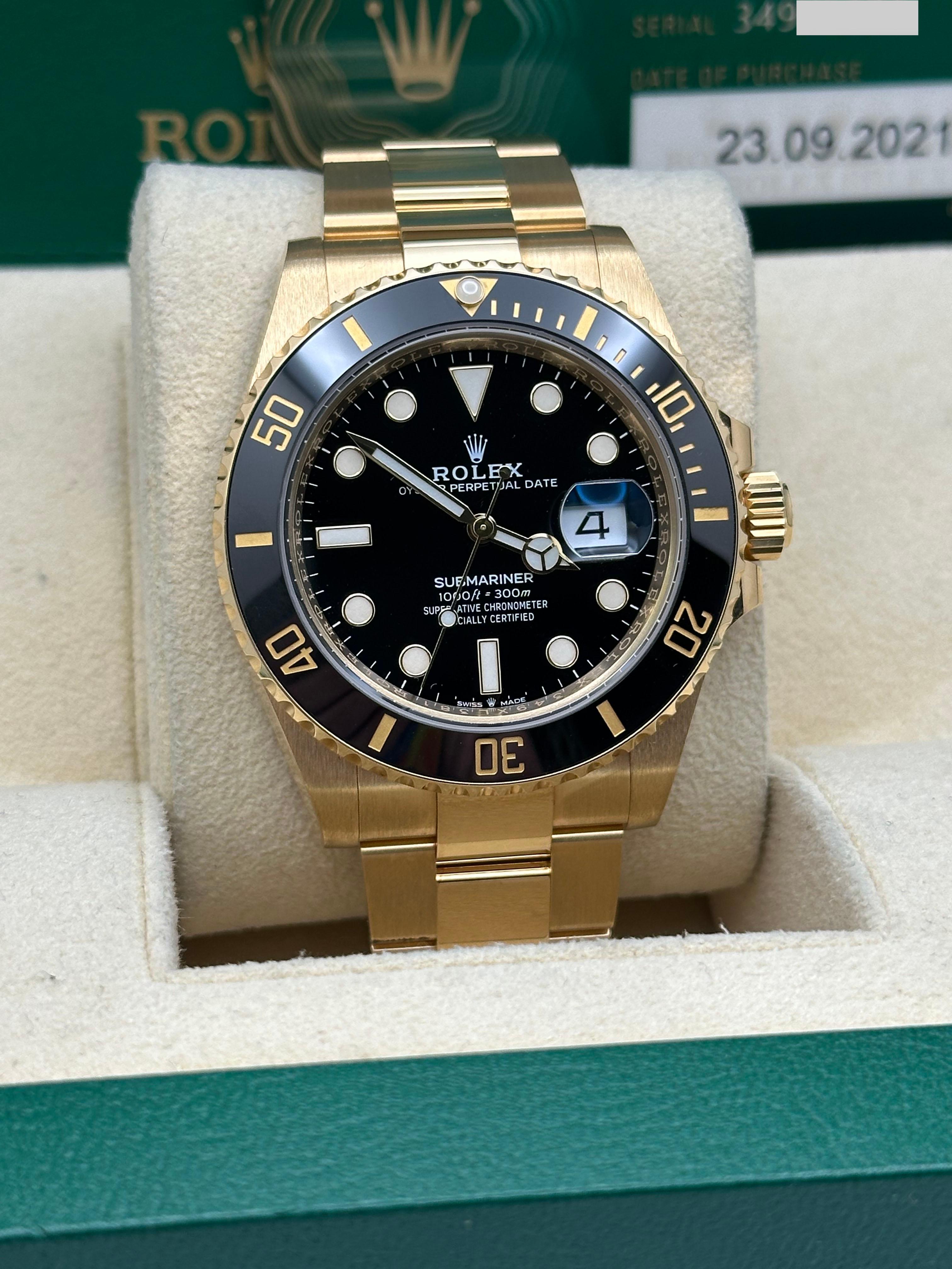 Rolex Submariner Gold 126618LN 41mm Schwarz Keramik 18K Gelbgold Box Papier 5