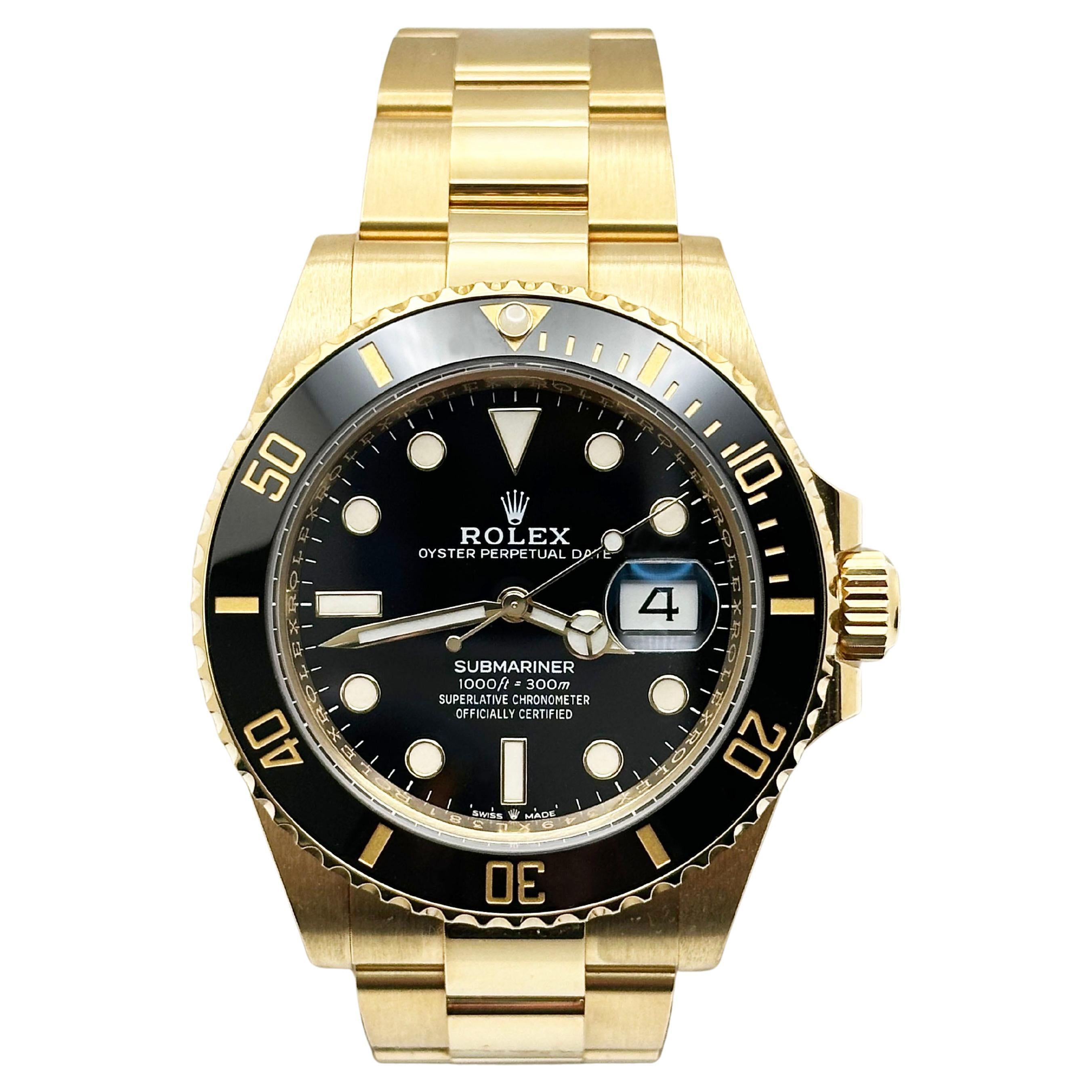 Rolex Submariner Gold 126618LN 41mm Ceramica Nera Oro Giallo 18K Scatola di Carta