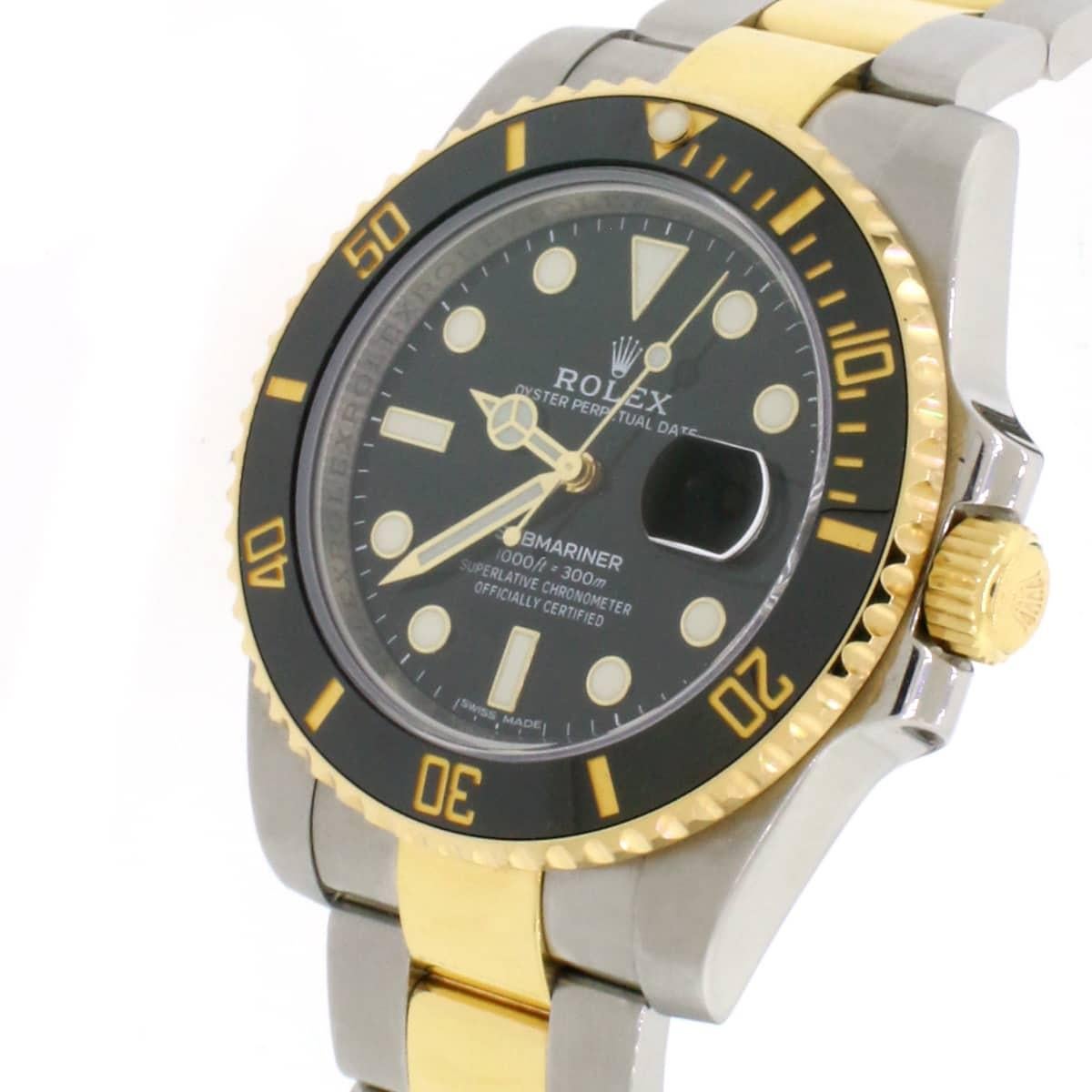 Rolex Submariner Gold/Steel Ceramic Bezel Black Dial Watch 116613 For Sale 3