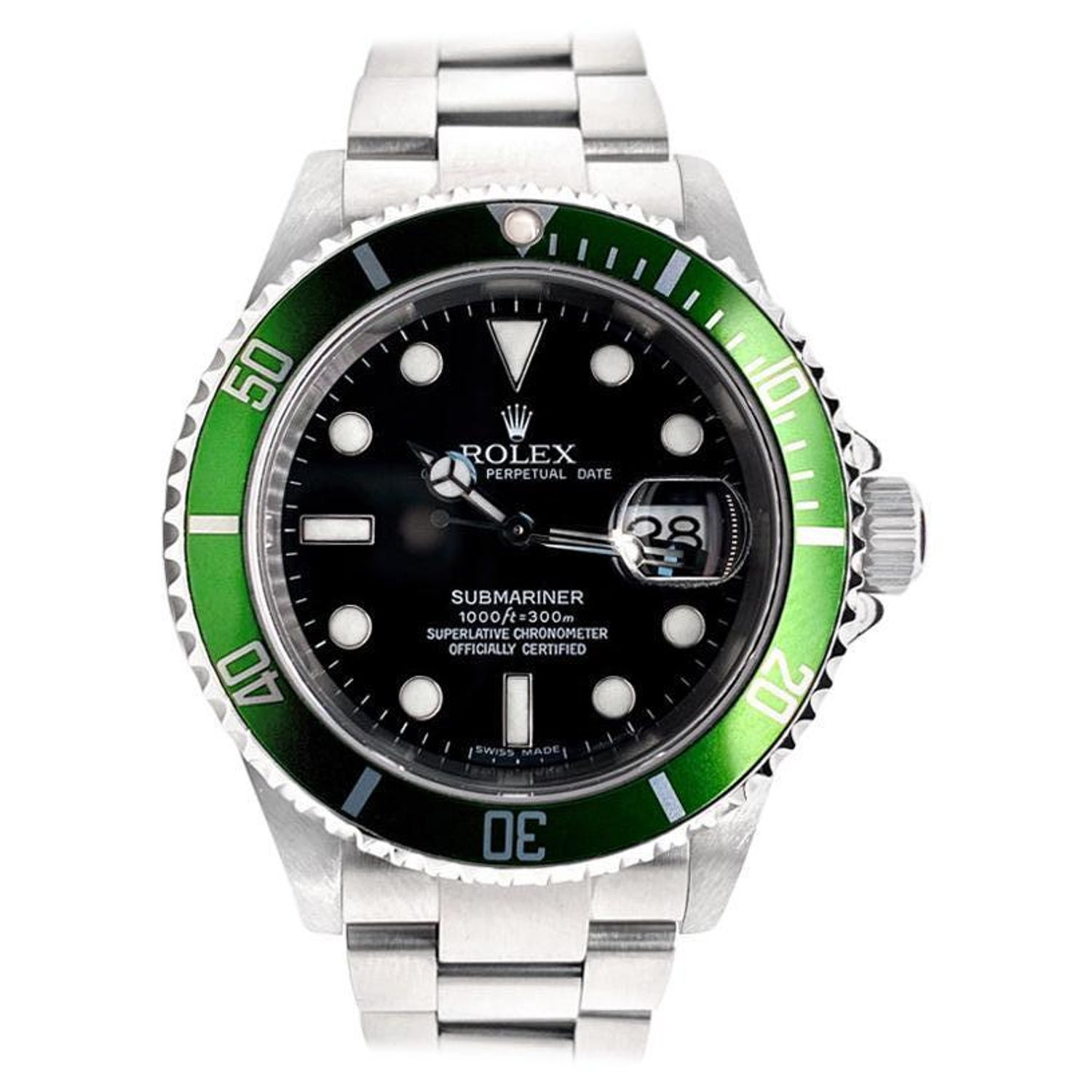 Rolex Submariner Green 50th Anniversary Edition M16610LV For Sale at  1stDibs | rolex green submariner, rolex submariner 16610, rolex 50th  anniversary submariner