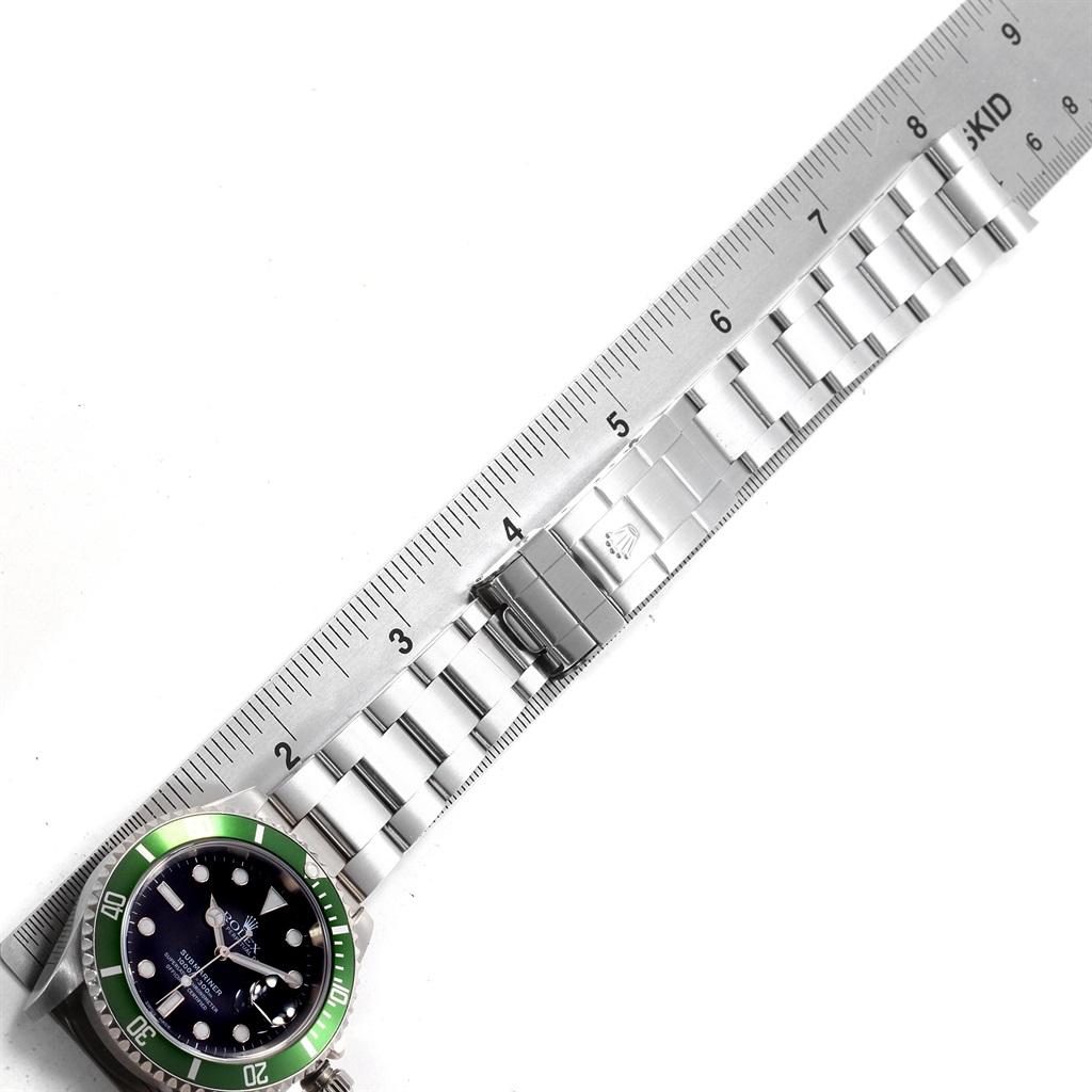 Rolex Submariner Green 50th Anniversary Flat 4 Men’s Watch 16610LV For Sale 6