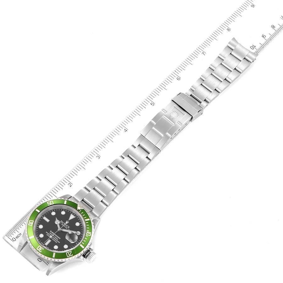 Rolex Submariner Green 50th Anniversary Flat 4 Montre 16610LV en vente 6