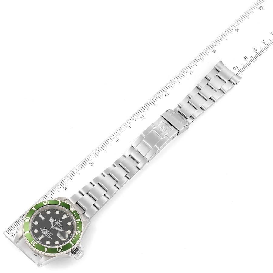 Rolex Submariner Green 50th Anniversary Flat 4 Watch 16610LV For Sale 3