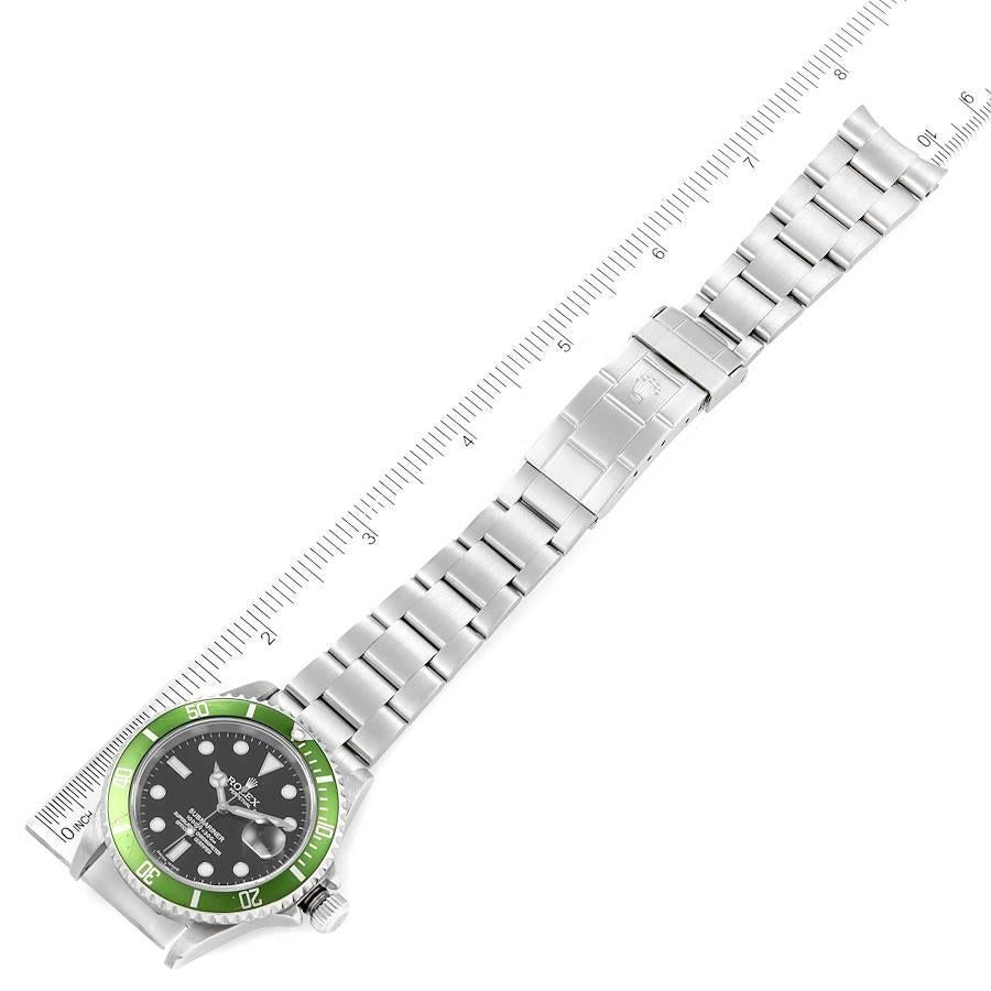 Rolex Submariner Green 50th Anniversary Flat 4 Watch 16610LV For Sale 3