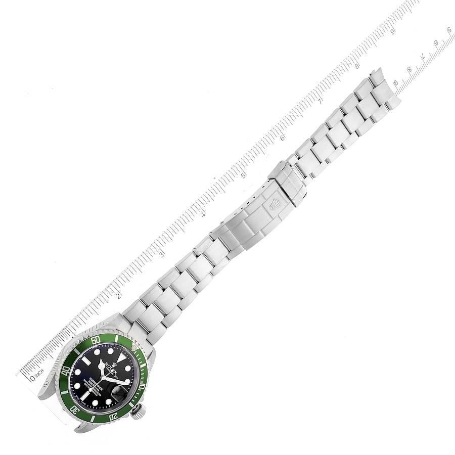 Rolex Submariner Green 50th Anniversary Flat 4 Watch 16610LV For Sale 4