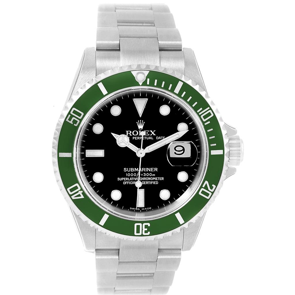 Men's Rolex Submariner Green 50th Anniversary Kermit Watch 16610LV Unworn