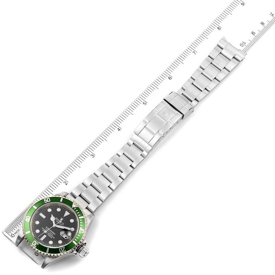 Rolex Submariner Green 50th Anniversary Mens Watch 16610LV For Sale 6