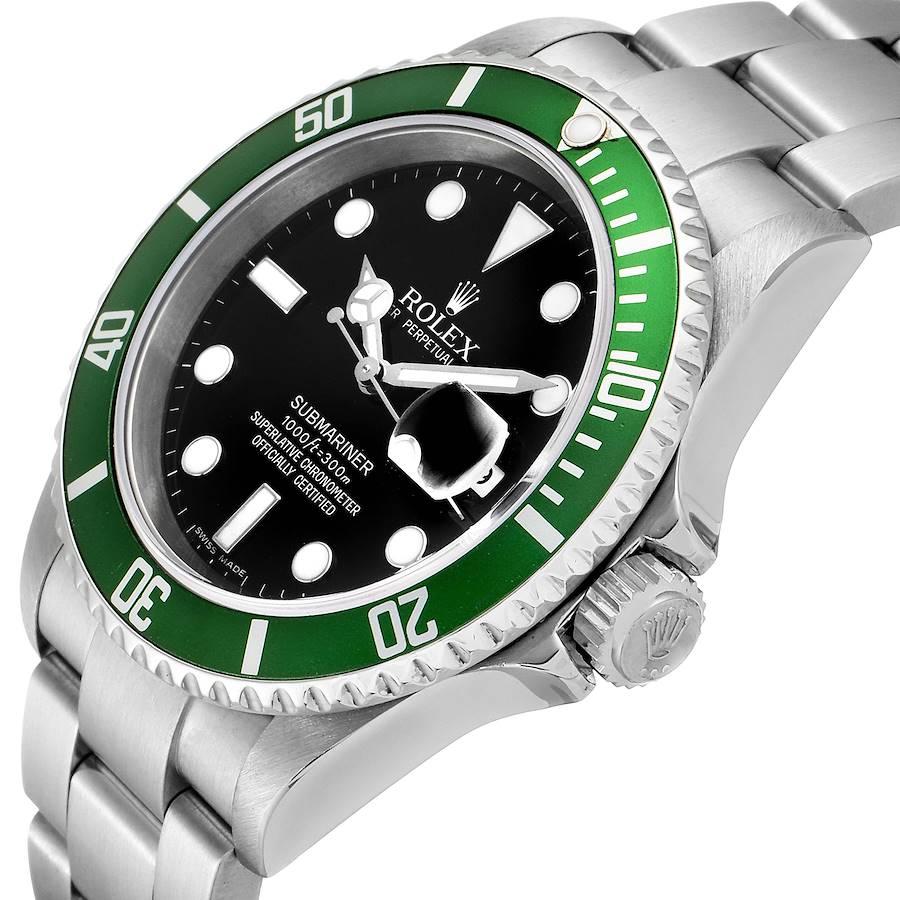 Rolex Submariner Green 50th Anniversary Mens Watch 16610LV For Sale 1