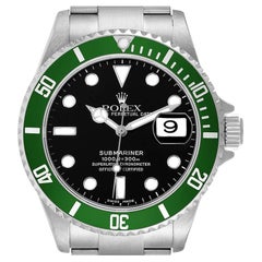 Rolex Submariner Green 50th Anniversary Steel Mens Watch 16610LV Box Papers