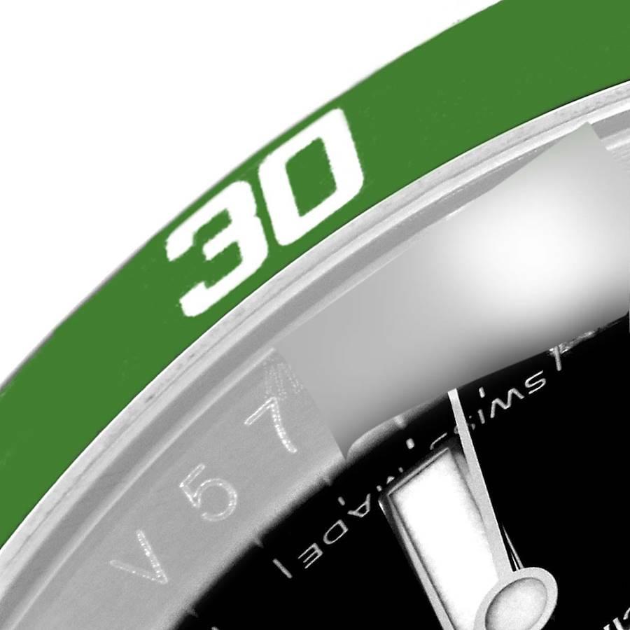Rolex Submariner Green 50th Anniversary Steel Mens Watch 16610LV In Good Condition In Atlanta, GA