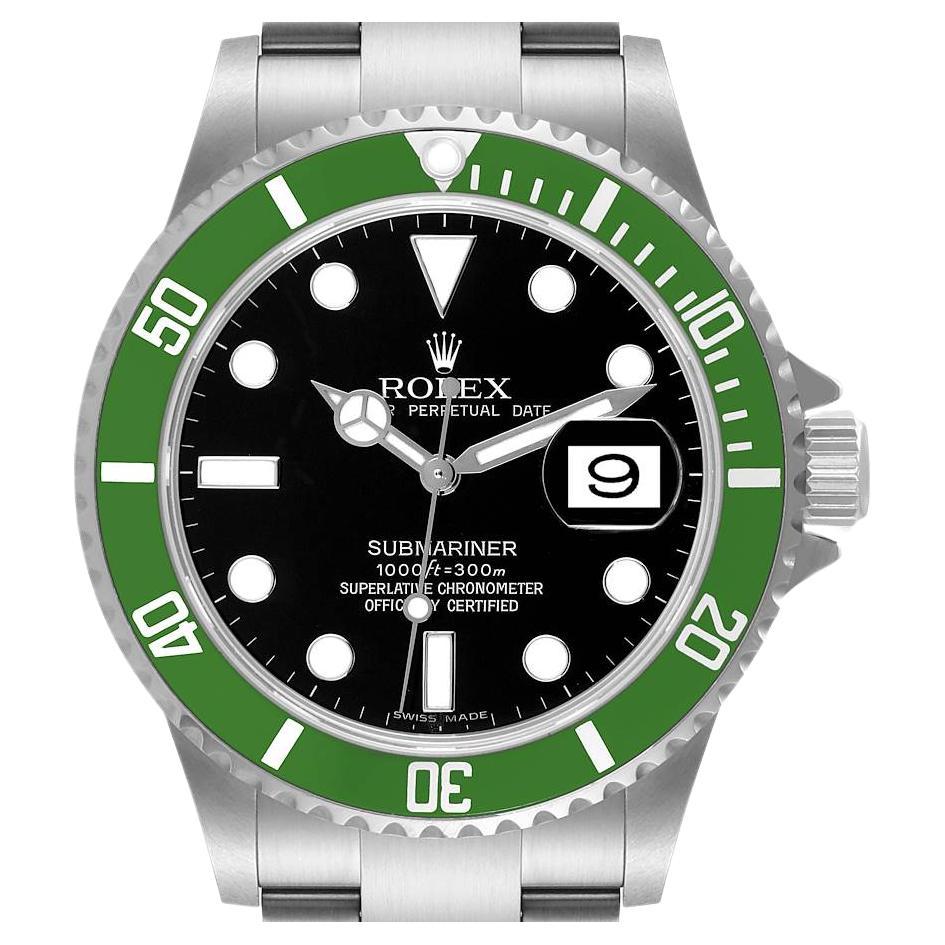 Rolex Submariner Green 50th Anniversary Steel Mens Watch 16610LV