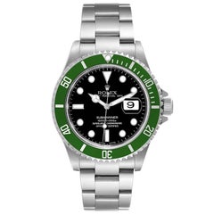 Rolex Montre Submariner en acier vert du 50e anniversaire 16610LV non portée NOS