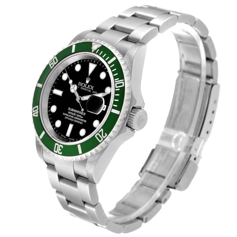 Men's Rolex Submariner Green 50th Anniversary Steel Watch 16610LV Unworn NOS