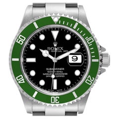 Used Rolex Submariner Green 50th Anniversary Steel Watch 16610LV Unworn NOS