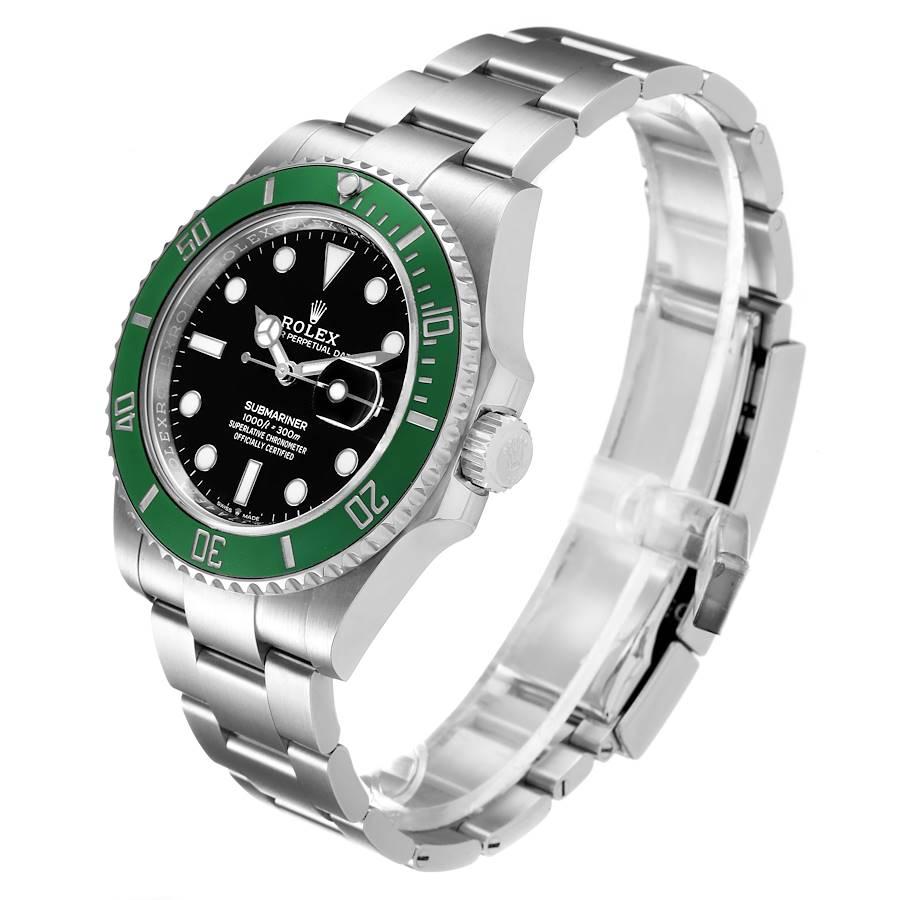 Rolex Submariner Green Kermit Cerachrom Men's Watch 126610LV Box Card In Excellent Condition For Sale In Atlanta, GA