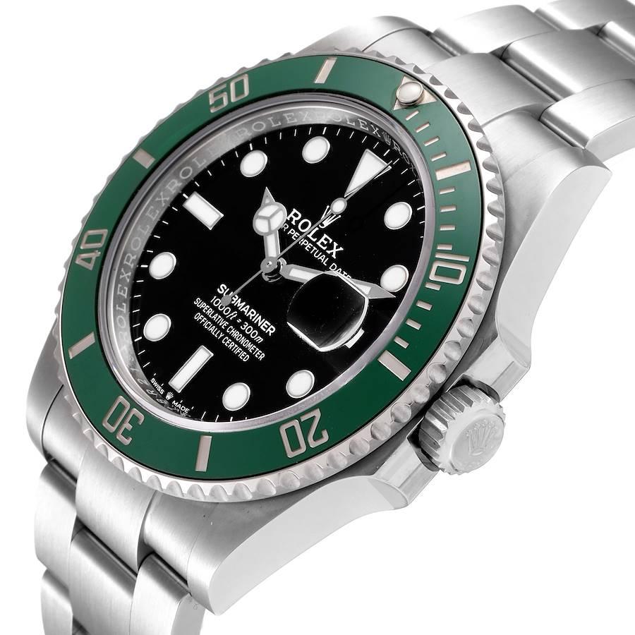Men's Rolex Submariner Green Kermit Cerachrom Mens Watch 126610LV Box Card For Sale